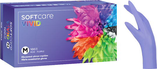 Soft Care Vivid Nitrilhandschuhe Puderfrei in Lila 100 Stück
