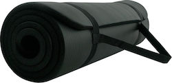 Welfit Yoga/Pilates Mat Black with Carry Strap (183x60x1.5cm)