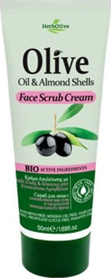 Madis Herbolive Olive Oil Almond Shells Κρέμα για Scrub Προσώπου 50ml