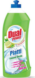 Dual Power Dishwashing Liquid with Green Lemon Scent 1000ml