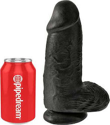 King Cock Chubby Ρεαλιστικό Dildo με Όρχεις και Βεντούζα Μαύρο 23cm