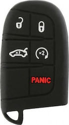 Silicone Car Key Cover Case Type-1 with 5 Buttons for Jeep Black NG-