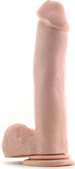 Pipedream Basix Rubber Works Ρεαλιστικό Dildo με Όρχεις και Βεντούζα Flesh 30cm