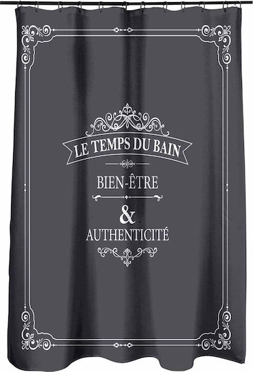 Vintage Shower Curtain Fabric 180x200cm Gray