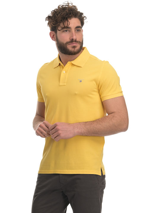 Gant Polo Kurzarmbluse Gelb