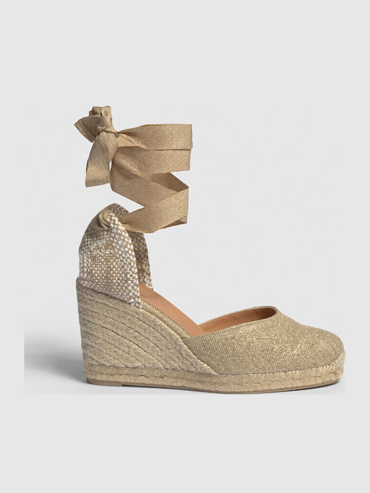 Carina Women's Fabric Platform Espadrilles Gold