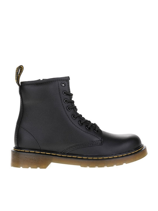 Dr. Martens Kids Leather Boots with Zipper Black