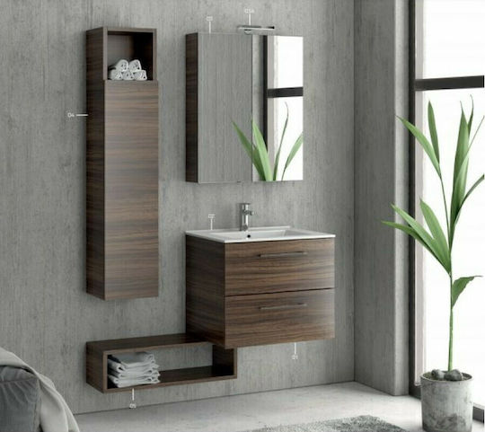 Karag Elsa 60 Blat cu Lavoar Melamină L58.5xW45xH48cm Maro