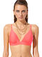 Blu4u Triangle Bikini Top with Adjustable Straps Pink