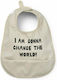Elodie Details Σαλιάρα Υφασμάτινη με Αυτοκόλλητο Change the World με Τσέπη για 3 m+