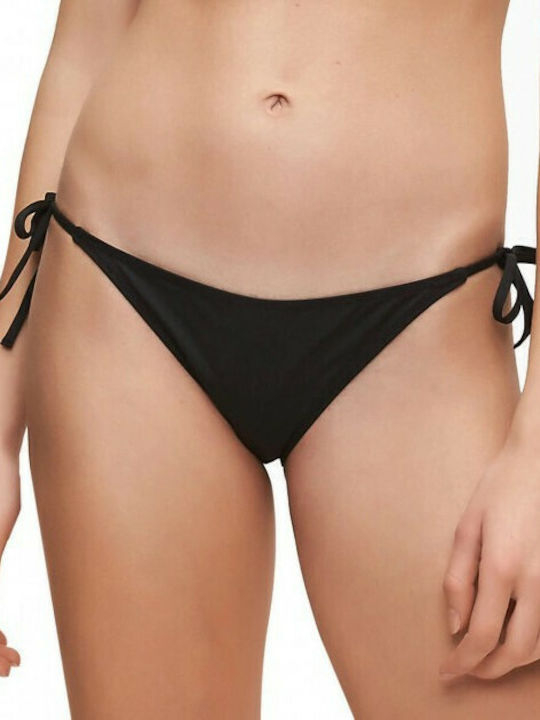 Calvin Klein Bikini Slip Με Κορδονάκια Μαύρο
