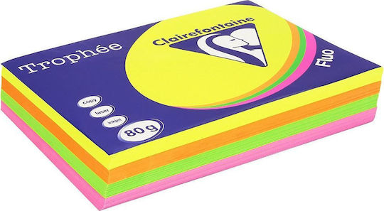 Clairefontaine Fluo Χαρτί Εκτύπωσης A4 80gr/m² 500 φύλλα Πολύχρωμο