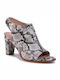 Clarks Kaylin85 Sling Leder Damen Sandalen Anatomisch mit Chunky hohem Absatz in Gray Farbe