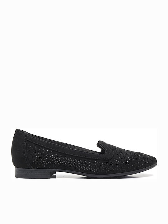 Leather Pointy Ballerinas Black