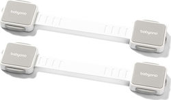 Babyono Schutz für Schränke & Schubladen mit Aufkleber aus Kunststoff in Weiß Farbe 4.5εκ. 2Stück