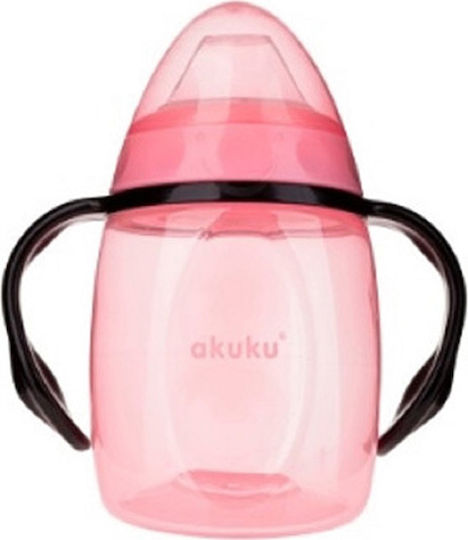 Akuku Educational Sippy Cup Plastic with Handles Pink for 6m+m+ 280ml A0429