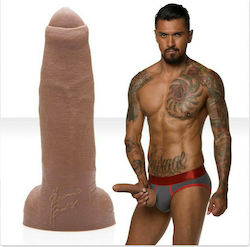 Fleshlight Boomer Banks Dildo Glass Dildo with Scrotum Flesh 23cm