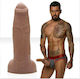 Fleshlight Boomer Banks Dildo Glass Dildo with Scrotum Flesh 23cm