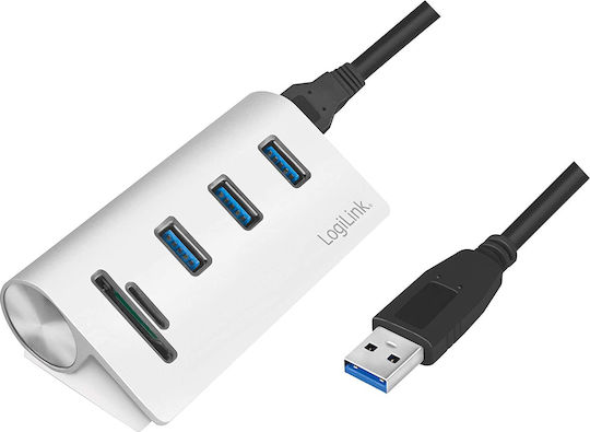 LogiLink Card Reader USB 3.0 για SD/microSD Ασημί