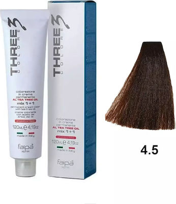 Faipa Three Colore Cream Color Hair Dye 4.5 Acacia Chestnut 120ml