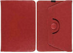 Rotating Flip Cover Synthetic Leather Rotating Red (Universal 7") 44-00315