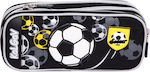 KalGav Soccer Pencil Case with 2 Compartments Black