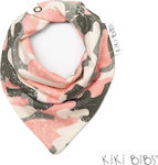 Kiki Bibs Army Bandana Fabric with Button Army Pink for 3 m+