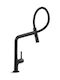 Nobili Velvet Kitchen Faucet Counter with Pull-Out Spray Black