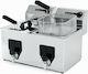 Electric Fryer Double 7kW Capacity 2x8lt 52.5x47.5x37.5cm Fiamma FF 10+10NV
