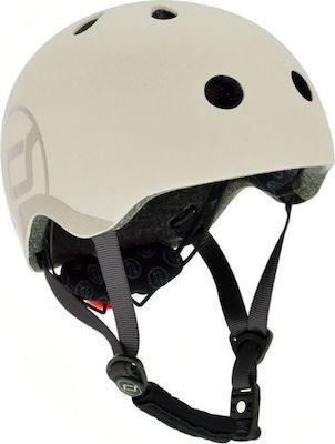 Scoot & Ride Kids' Helmet for City Bike Beige with LED Light S/M (51-55 cm) Ash