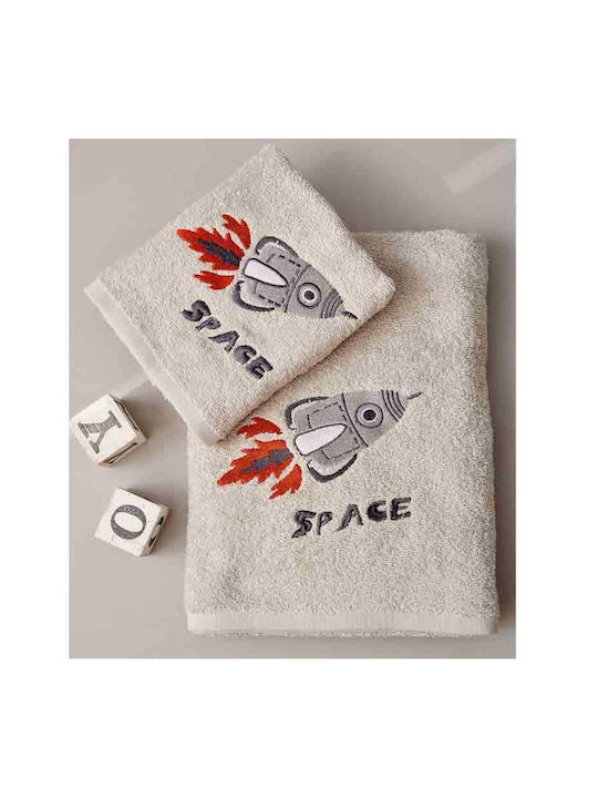 Palamaiki Set de prosoape pentru copii 2pcs Space Bej De greutate 380gr/m²