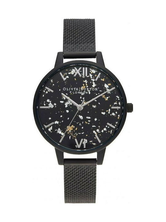 Olivia Burton Celestial Watch with Black Metal Bracelet