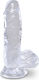 King Cock Clear Dildo mit Hoden und Saugnapf Transparent 13cm