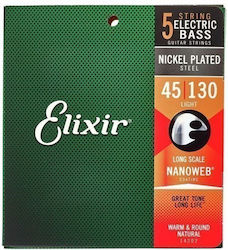 Elixir Nanoweb Set Corzi Pentru Bas Oțel Plăcut Cu Nichel 45 - 130 Elixir Nanoweb Set Corzi Pentru Bas Oțel Plăcut Cu Nichel 45 - 130
