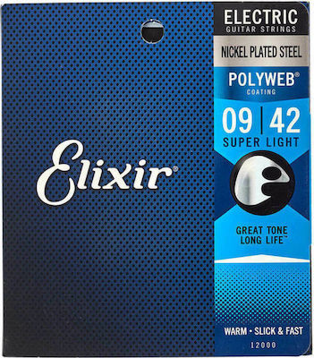 Elixir Complete Set Nickel Plated Steel String for Electric Guitar Polyweb