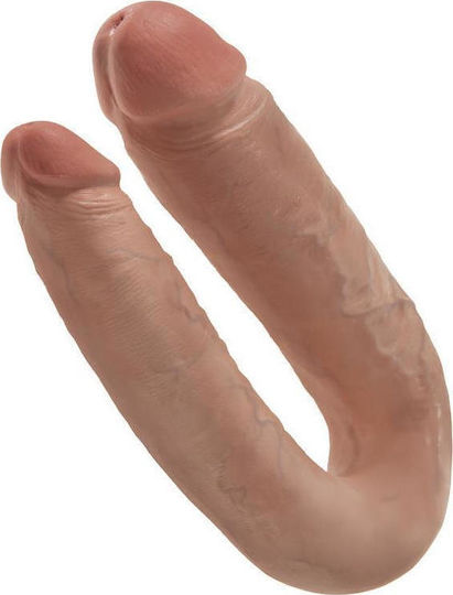 King Cock Large Double Trouble Διπλό Dildo Tan 18cm