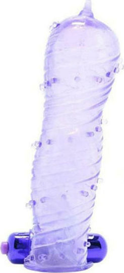 Pipedream Manșon Texturat Duo Mini Bullet Extensie De Penis Cu Vibrație Violet 14cm