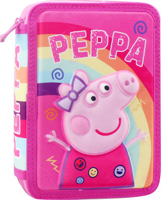 Diakakis Peppa Pig Pencil Case Full with 2 Compartments Pink