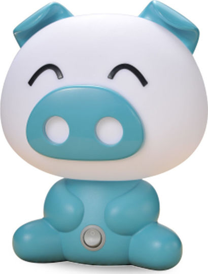Lucas Kids Decorative Lamp Piglet Blue 15x15x21εκ. Lucas Kids Decorative Lamp Piglet Blue 15x15x21εκ.