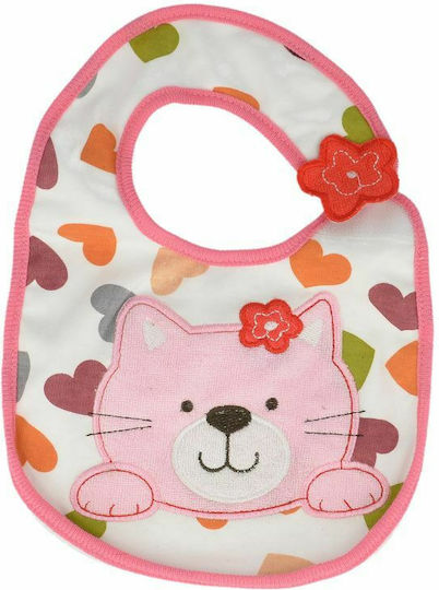 Akuku Baby Lätzchen Stoff mit Bügelverschluss und Schlaufe Rosa