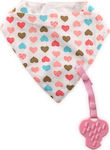 Lorelli Pink Hearts Bandana Fabric with Button Pink