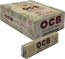 Ocb Organic Hemp Χαρτάκια Slim King Size με Τζιβάνες 32 φύλλα 32τμχ