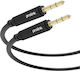 Prolink Καλώδιο Ήχου 3.5mm male - 3.5mm male Μαύρο 2m με Επίχρυσους Ακροδέκτες HMM105S-0200