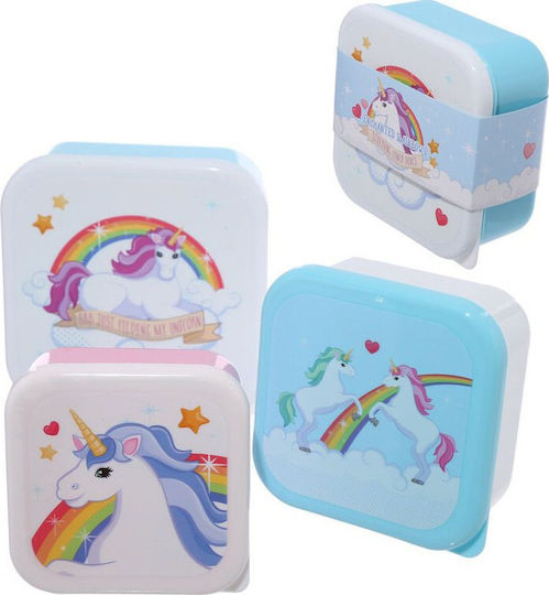 Puckator Enchanted Rainbows Unicorn Πλαστικό Παιδικό Σετ Φαγητού Μονόκεροι Πολύχρωμο