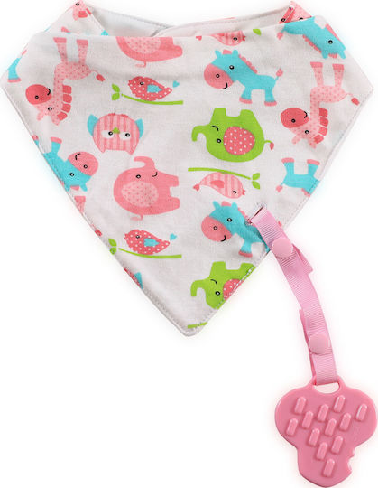 Lorelli Pink Animals Bandana Stoff mit Bügelverschluss und Schlaufe Pink Animals