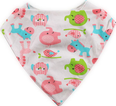 Lorelli Pink Animals Bandana Tesatura cu închizător Hoop & Loop Pink Animals