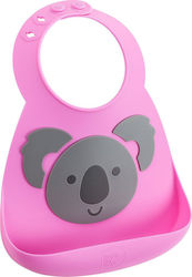 Make my Day Koala Waterproof Bib Plastic with Button & Pocket Pink for 6 m+
