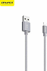 Awei CL-988 Braided USB-A to Lightning Cable Gray 0.3m