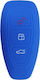 Car Key Cover Case 3 Buttons made of with 3 Buttons for Ford in Blue Color