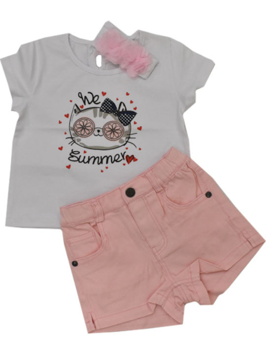 Εβίτα Kids Set with Shorts Summer 2pcs Pink